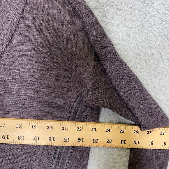 Free People womens S long sleeve oversized lace raw hem linen blend boho - Picture 7 of 8